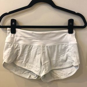 White Lululemon Athletica Speed Shorts